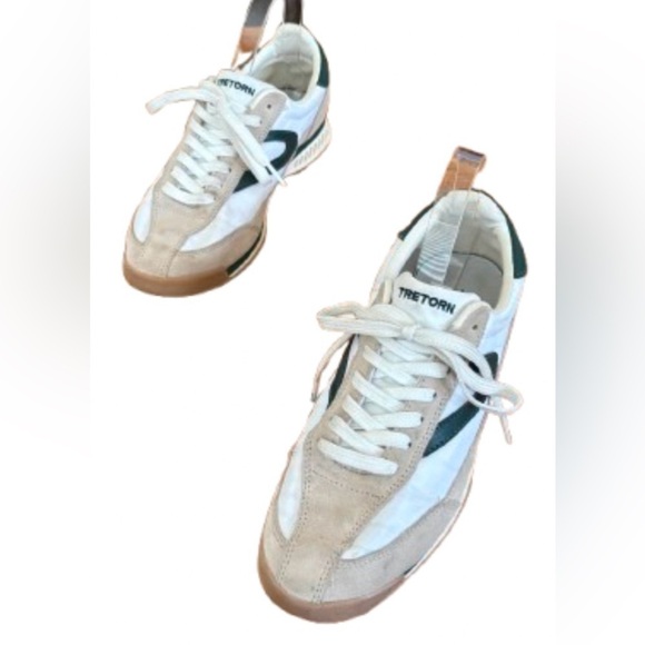 Tretorn Rawlings cream & dk grn lace up sneaker SZ 8 - Picture 6 of 11